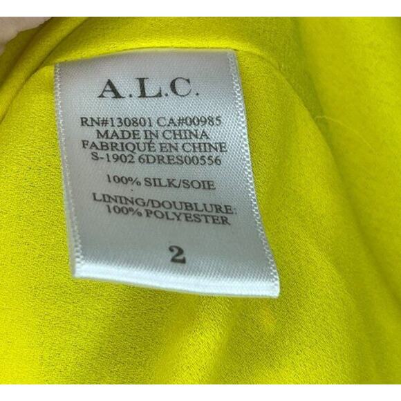 A.L.C Sz 2 Valencia Purple Yellow Floral Silk Cutout Ruffle Midi Dress - Picture 4 of 13